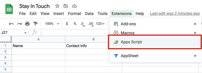 App Scripts in navigator bar